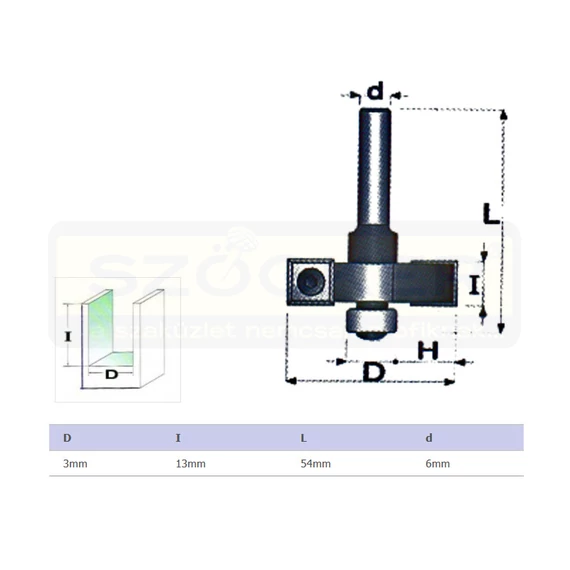 FELSŐMARÓ NÚT D3/10 D6mm SZÁR TÖMÖR VÍDIA MASSIVETOOLS S000306A