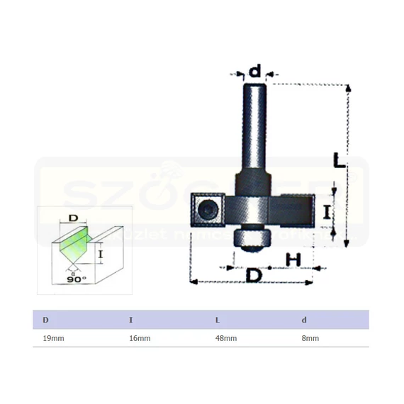 FELSŐMARÓ V-NÚT D19 D08mm SZÁR TÖMÖR VÍDIA MASSIVETOOLS 081903