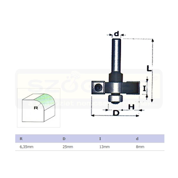 FELSŐMARÓ STÁB D6,3 D08mm SZÁR HSS FAIPARI MASSIVETOOLS 622543