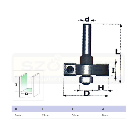 FELSŐMARÓ HORONY 8/D06.0 HSS FAIPARI 8-as befogó MASSIVETOOLS 000603C