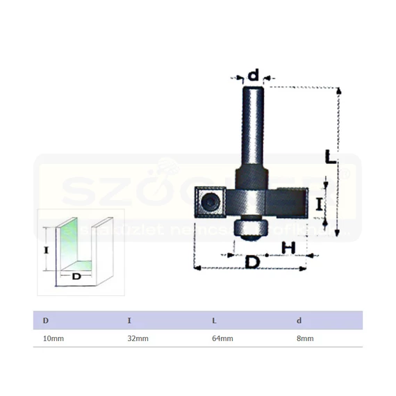 FELSŐMARÓ HORONY D10,0 HSS FAIPARI MASSIVETOOLS 001003C