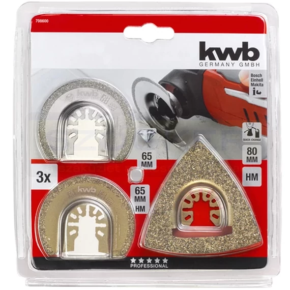 CSISZOLÓ ÉS VÁGÓ KÉSZLET 3DB MULTIFUNKCIÓS GÉPHEZ KWB 49708600