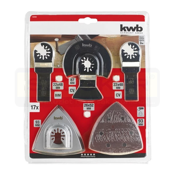 CSISZOLÓ ÉS VÁGÓ KÉSZLET 17DB MULTIFUNKCIÓS GÉPHEZ KWB 49708900