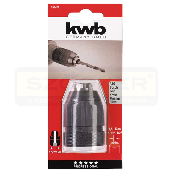 FÚRÓTOKMÁNY GYORS FÉM 1,5-13mm 1/2coll KWB 49298472