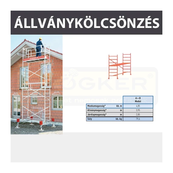 ZARGES KÖLCSÖNZÉS ÁLLVÁNY AB ELEM KAUCIÓ: 200.000,- FT
