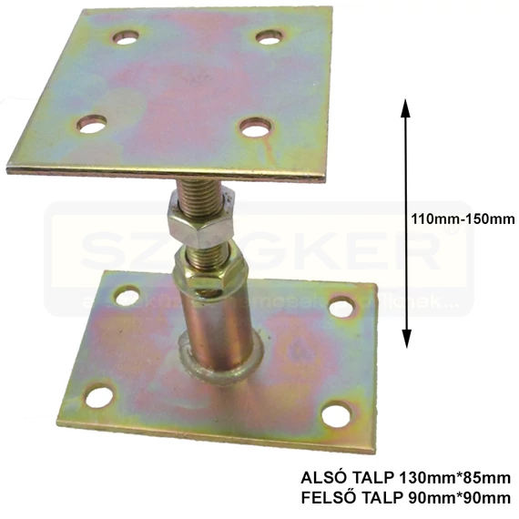 OSZLOPTARTÓ TALP-TALP ÁLL. SHG M16 talp:85x130mm felső 90x90 PEMOR