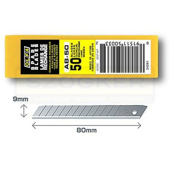 OLFA AB-50 DEKORPENGE 9mm 50DB-OS