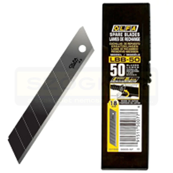 OLFA LBB-50 DEKORPENGE TÖRHETŐ 18mm 50DB/CS. FEKETE-BLACK