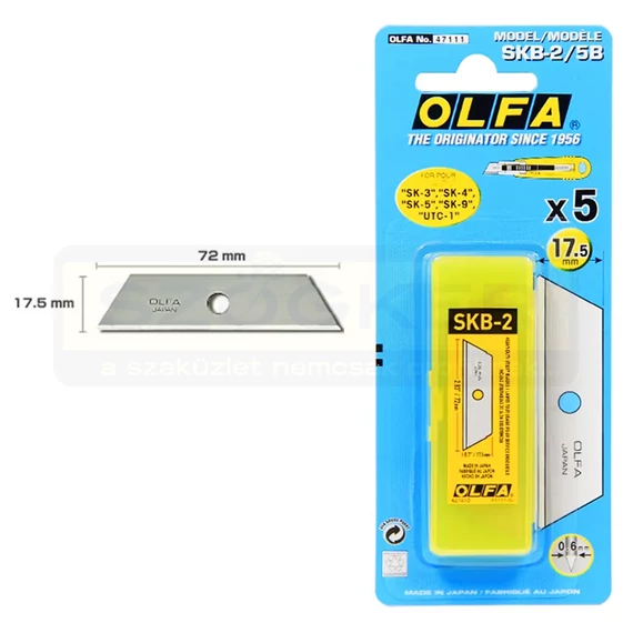 OLFA SKB-2/5B DEKORPENGE TRAPÉZ ALAKÚ 17,5mm 5DB/CS.