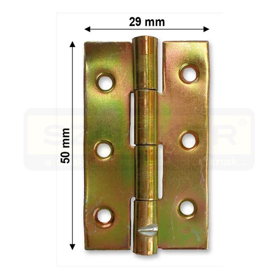 CSUKLÓSPÁNT KESKENY 050mm SÁRGAHORG. 50x50mm NYITOTT MAGYAR 211