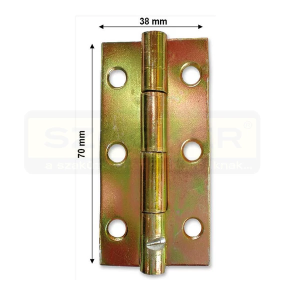 CSUKLÓSPÁNT KESKENY 070mm SÁRGAHORG. 70x40 NYITOTT MAGYAR 213