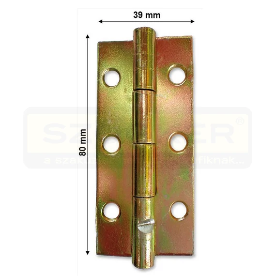 CSUKLÓSPÁNT KESKENY 080mm SÁRGAHORG. 80x40mm NYITOTT MAGYAR 214