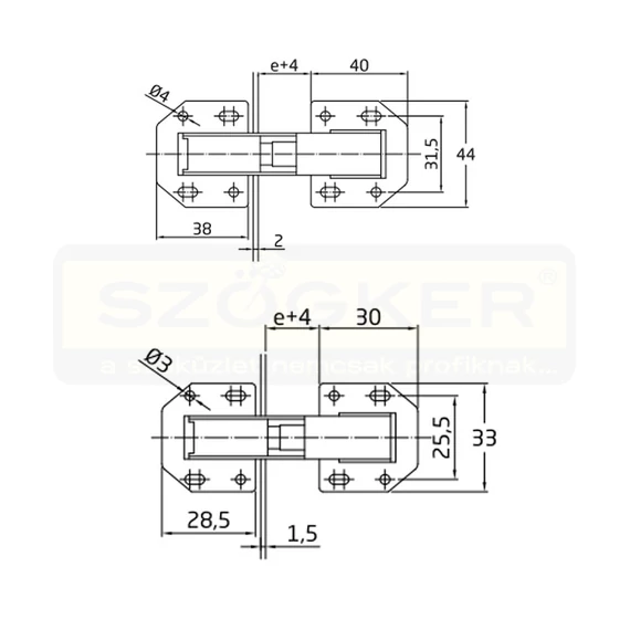 AMIG 15/8898 KIVETŐPÁNT RÁZÁRÓDÓ 94° 75mm RÁSZEGZŐS KICSI 30*33 TALP