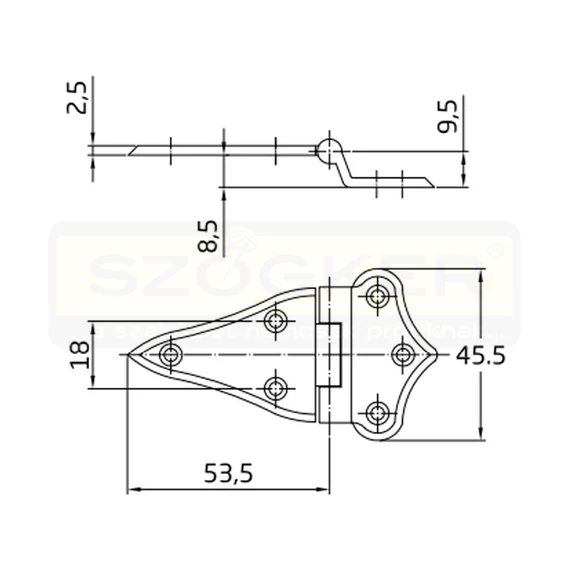 AMIG 1/81 LÁDAPÁNT DÍSZES 80*46mm NIKKELEZETT