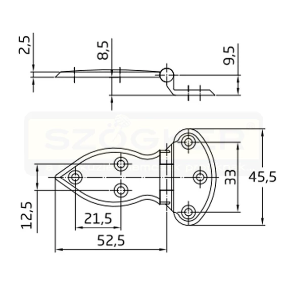 AMIG 2/83 LÁDAPÁNT DÍSZES 80*46mm NIKKELEZETT