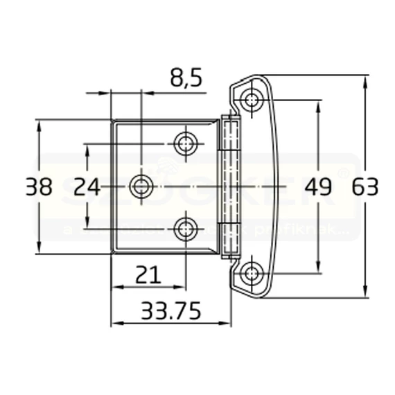 AMIG 3/84 LÁDAPÁNT DÍSZES 34*63mm NIKKELEZETT