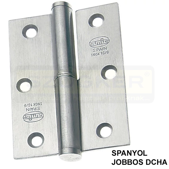 AJTÓPÁNT SZÖGLETES 90*65*2,5mm INOX JOBB/DCHA MHA 477
