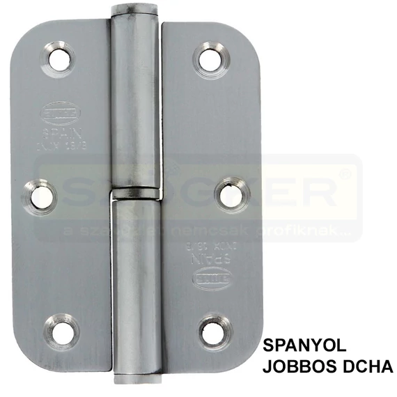 AJTÓPÁNT KEREKÍTETT 90*65mm INOX JOBB/DCHA MAGYAR BAL MHA 477