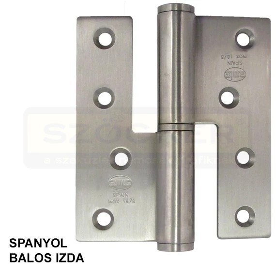 AJTÓPÁNT SZÖGLETES 100*88*3mm INOX BAL IZDA MAGYAR JOBB MHA 478-AMIG 426/4728