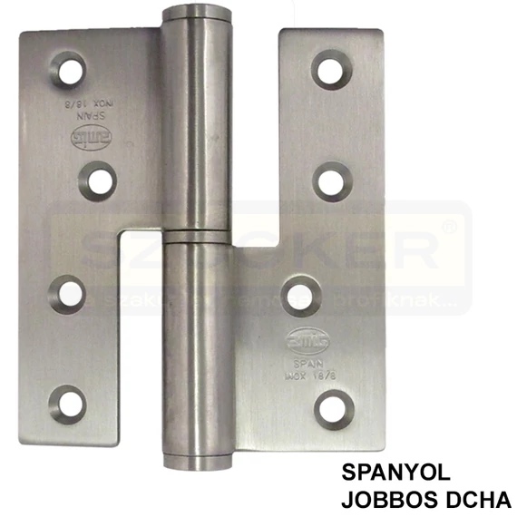 AJTÓPÁNT SZÖGLETES 100*88*3mm INOX JOBB/DCHA MAGYAR BAL INOX JOBB/DCHA