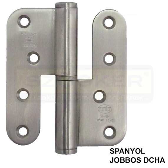 AJTÓPÁNT KEREKÍTETT 100*88*3mm INOX JOBB/DCHA MAGYAR BAL MHA 478EGYEDI