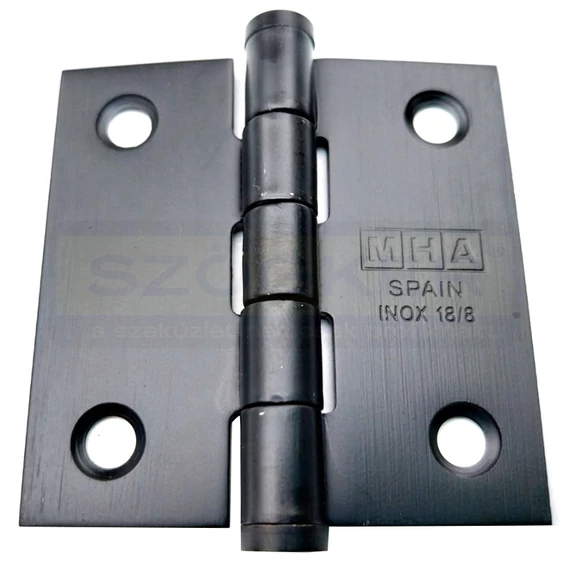 AJTÓZSANÉR 90*90mm INOX FEKETE SZÖGLETES SIMA VAST:2mm MHA 479 INOX FEKETE
