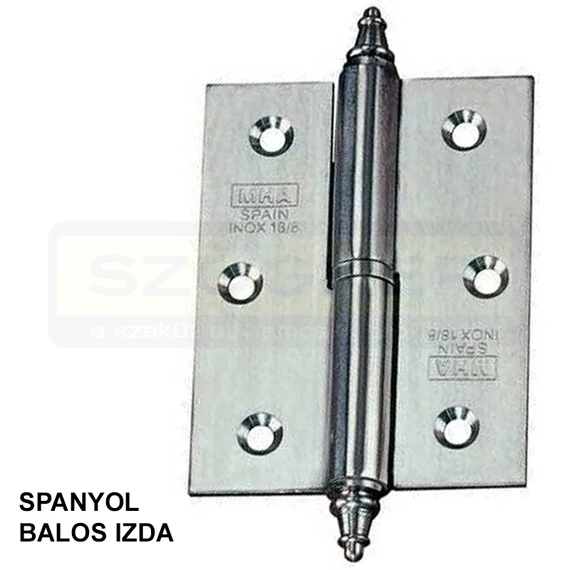 DIÓPÁNT AJT.BÚT. 80*60mm INOX SZÖGLETES-DÍSZES BAL/IZDA MHA 495
