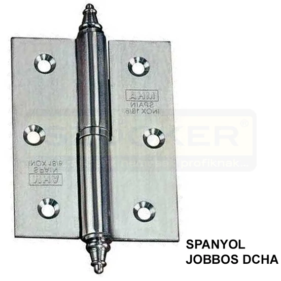 DIÓPÁNT AJT.BÚT. 60*40mm INOX SZÖGLETES-DÍSZES JOBB/DCHA MHA 495