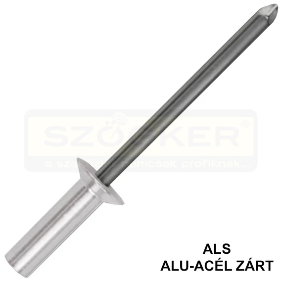 HÚZÓSZEGECS ZÁRT 3.2*09 SF ALU-ACÉL DSU ALS