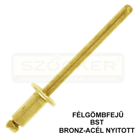 HÚZÓSZEGECS NYITOTT 3.9*25 DIN 7337A FGF BRONZ-ACÉL DSU BST UTOLSÓ DARABOK