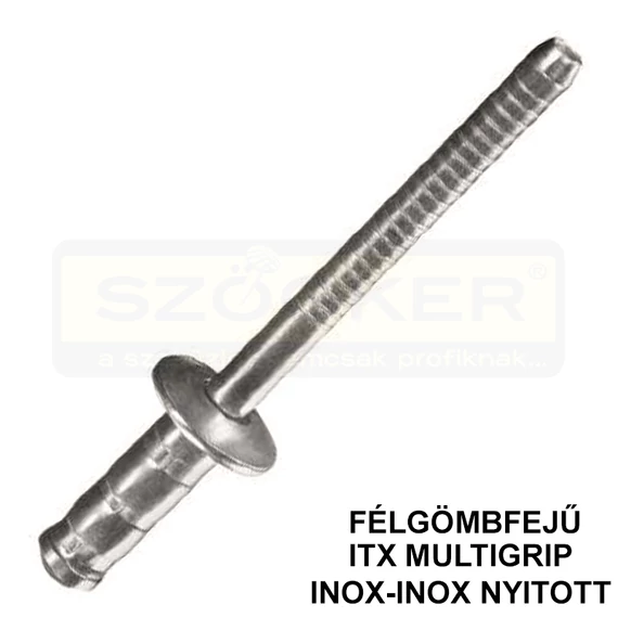 HÚZÓSZEGECS NYITOTT 4.8*07 DIN 7337A FGF A2A2 INOX-INOX DSU ITX MULTIGRIP UTOLSÓ DB-OK