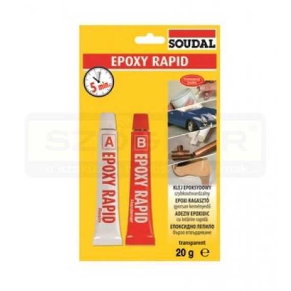 RAGASZTÓ 5PERCES 20g 2*15ML EPOXY RAPID PIROS CSOM SOUDAL 124683