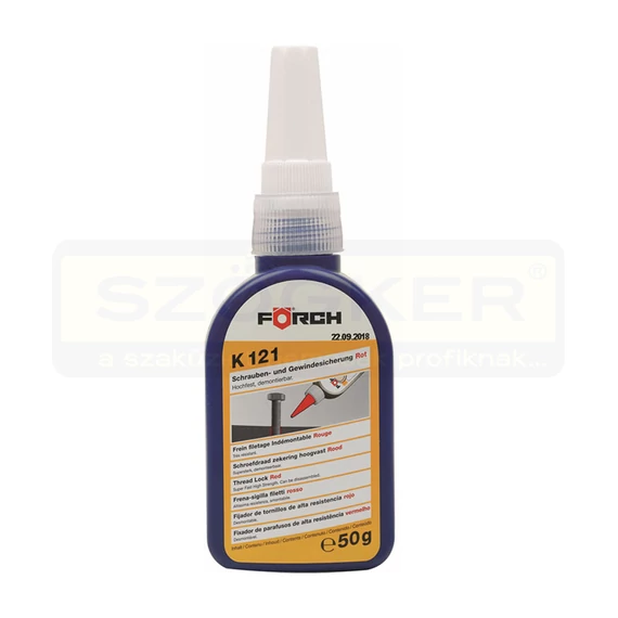 CSAVAR RÖGZITŐ K121 50g. PIROS NAGY SZILÁRDSÁGÚ MELEGEN OLD FÖRCH 64204155