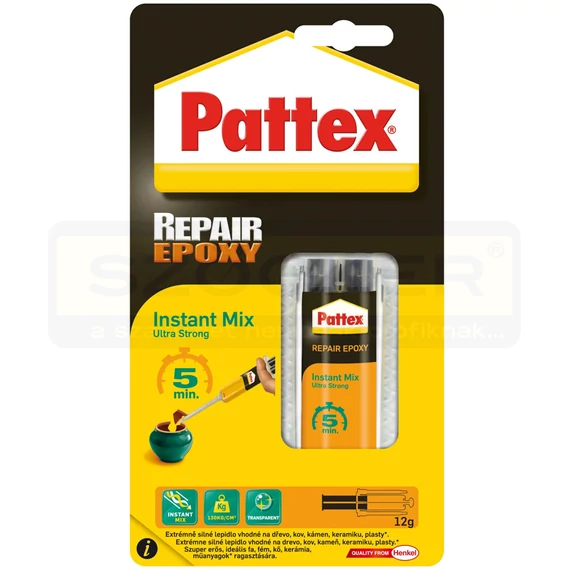 RAGASZTÓ EPOXY REPAIR 2x5.5ml FA,FÉM,KŐ,KERÁMIA,MŰANYAG PATTEX 1519057