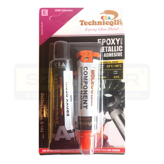 RAGASZTÓ EPOXY 2K. 2*20ml FÉM, ÜVEG, FA, MŰANYAG TECHNICOLL E-143