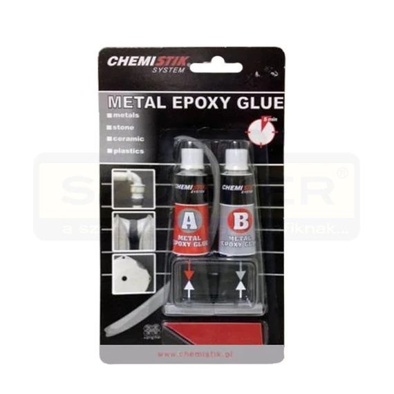 RAGASZTÓ EPOXY  2*20g 5PERC ÖNTVÉNY,SZERSZÁM,ÜVEG-MAX100°C CHEMISTIK METAL EPOXY