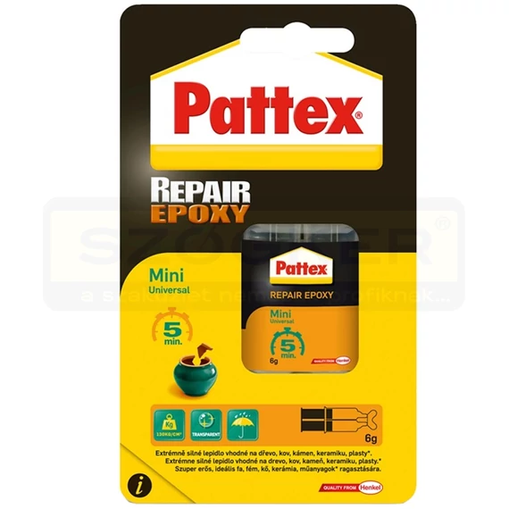 RAGASZTÓ EPOXY REPAIR 2x3ml FA,FÉM,KŐ,KERÁMIA,MŰANYAG PATTEX 1519056