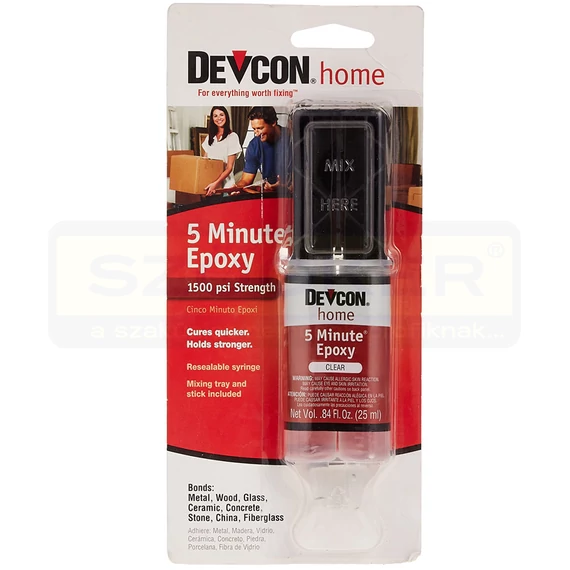 RAGASZTÓ EPOXY 25ML 5 PERCES SZÍNTELEN,ÁLTALÁNOS DEVCON 20845