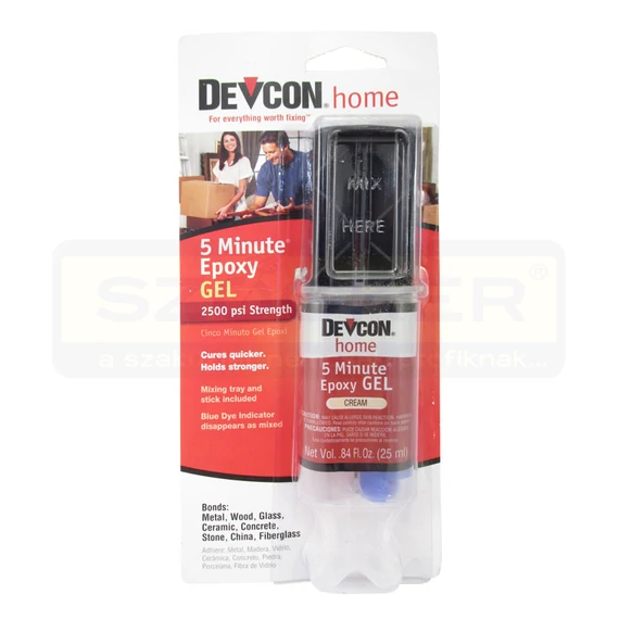 RAGASZTÓ EPOXY 25ML 5 PERCES KRÉMSZÍNŰ,ÁLTALÁNOS 2 KOMP. DEVCON S-210 21045