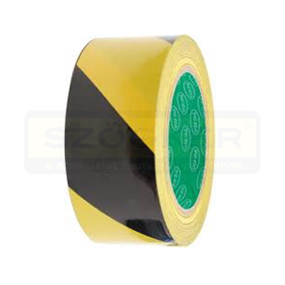 JELÖLŐSZALAG SÁRGA-FEKETE 33M 75mm SZÉLES ÖNTAPADÓS AVON 964-4230C