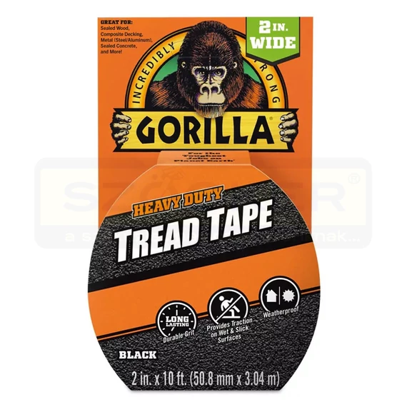 LÉPCSŐ CSÚSZÁSGÁTLÓSZALAG TREAD TAPE 3M*50mm FEKETE GORILLA 3044311