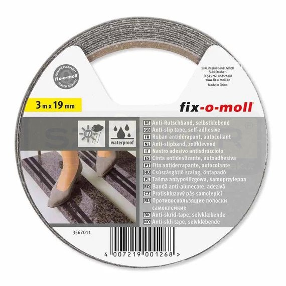 FIX-O-MOLL 3567011 LÉPCSŐ CSÚSZÁSGÁTLÓSZALAG 3M*19mm FEKETE