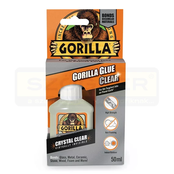 KRISTÁLYTISZTA RAGASZTÓ 50ML ÜVEG,ACÉL,KERÁMIA,KŐ,FA STB. GORILLA 1244001 CLEAR