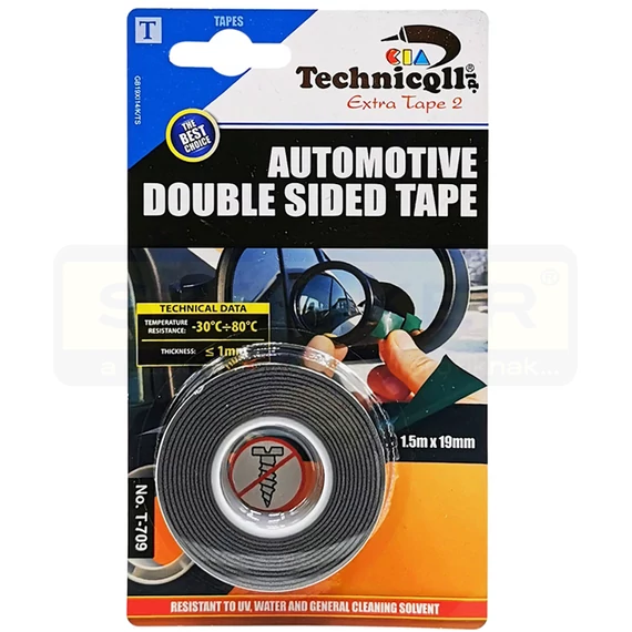 KÉTOLDALAS RAGASZTÓSZALAG 1.5M*19mm AUTÓS RAGASZTÓ TECHNICOLL T-709