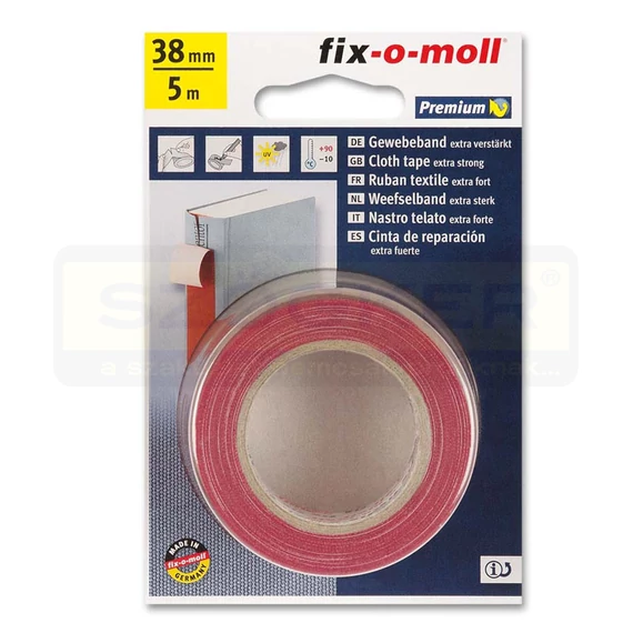 FIX-O-MOLL 3563317 RAGASZTÓSZALAG LENVÁSZON 5M*38mm PIROS EXTRA ERŐS
