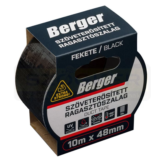SZÖVET RAGASZTÓSZALAG FEKETE 10M*48mm EXTRA ERŐS BERGER 200101-4056