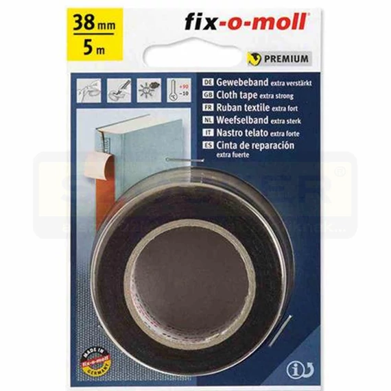FIX-O-MOLL 3563320 SZÖVET RAGASZTÓSZALAG FEKETE 5M*38mm ERŐSÍTETT