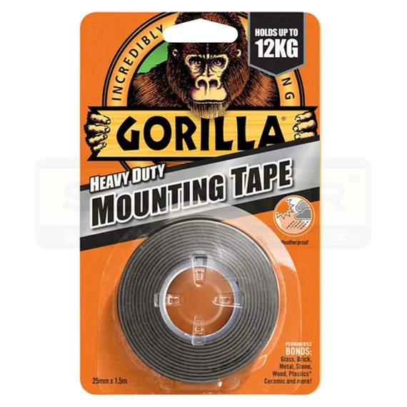 KÉTOLDALAS RAG.SZALAG FEKETE VÍZ-IDŐJÁRÁS-UV ÁLÓ HEAVY DUTY GORILLA 3044200