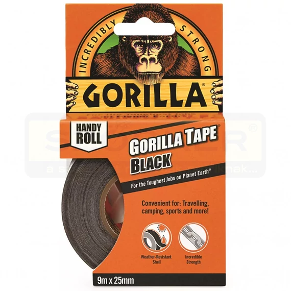 RAGASZTÓSZALAG FEKETE HANDYROLL 25mm*9M GORILLA 3044400