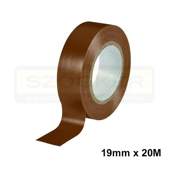 SZIGETELŐSZALAG 19mm/20FM BARNA PVC ATC Z80020